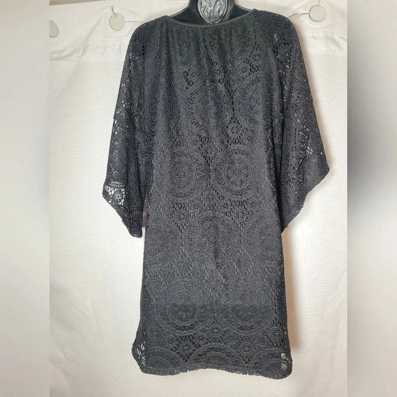 *LAST CHANCE* Tacera Black Lace Crochet Mini Dress sz M - Picture 3 of 9
